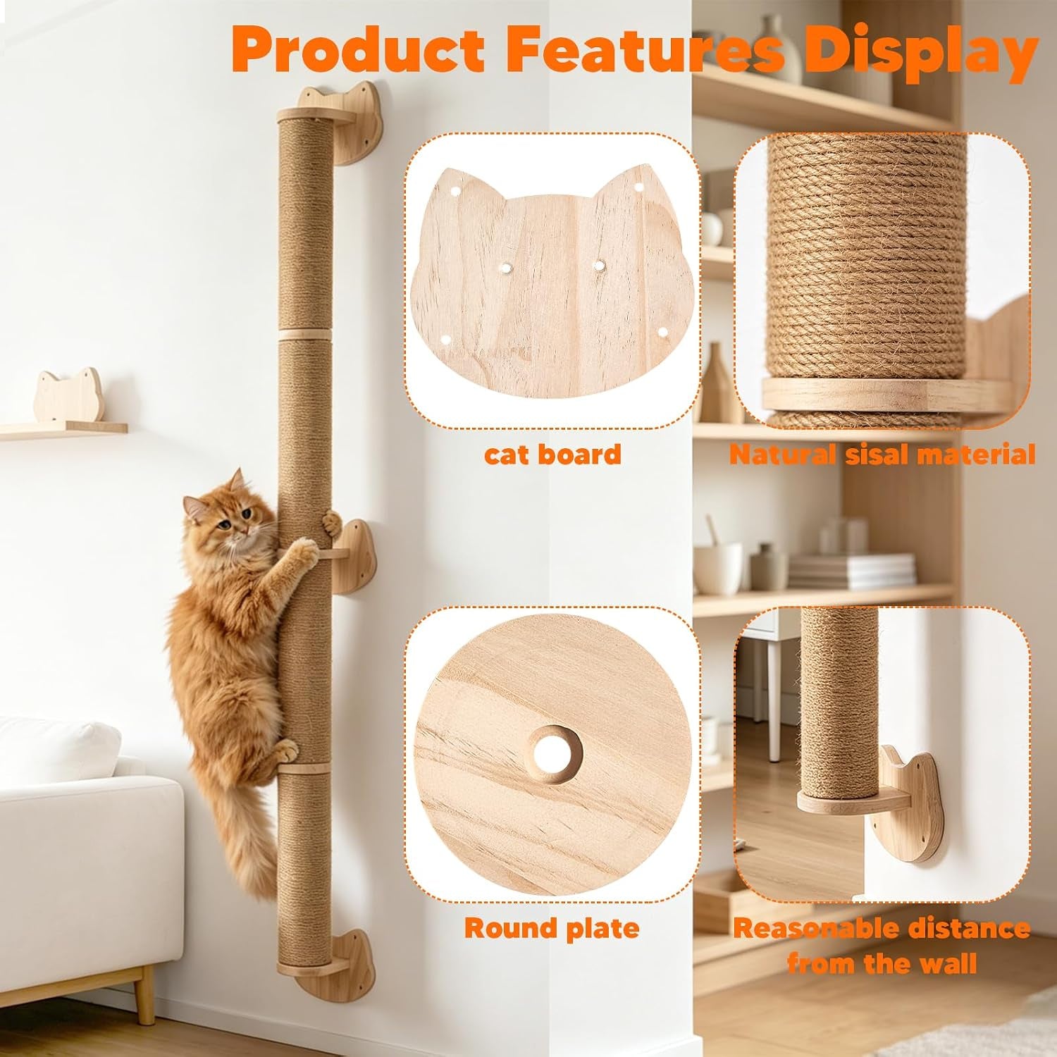 55-cat-wall-scratcher-wooden-wall-mounted-natural-jute-scratching-post-vertical-scratching-post-for-large-cats-climbing-shelves-space-saving-cat-tower-alternative-for-indoor-cats-kittens