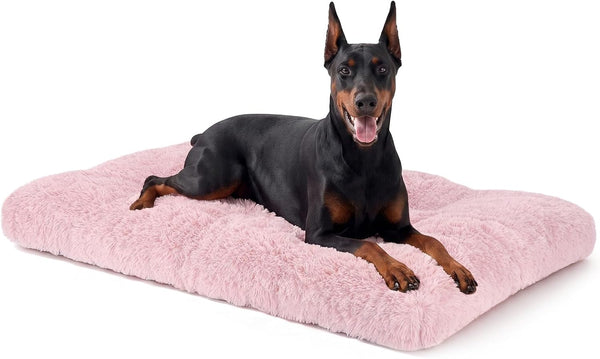 JOEJOY Large Dog Bed Crate Pad, Deluxe Plush Washable Dog Beds Fulffy Soft Kennel Pad Anti-Slip Pet Sleeping Mat for Extra Large Medium Small Dogs, 40" X 27", Beige15