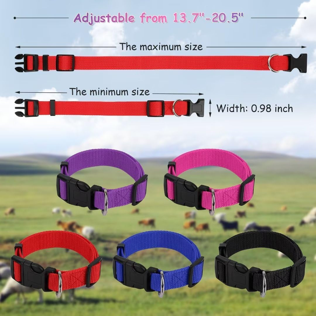 5-pack-classic-goat-collars-with-bells-anti-lost-pet-collar-adjustable-nylon-collar-sheep-grazing-copper-bells-for-small-farm-animal-sheep-calf-cow-accessories13-7-20-5