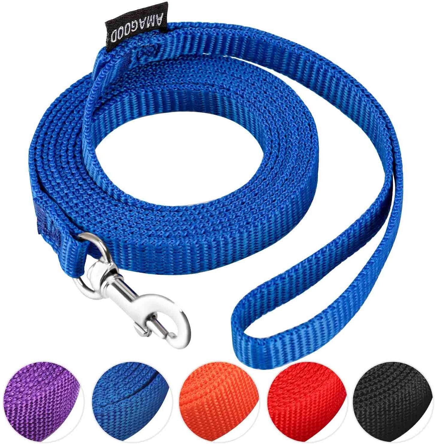 amagood-6-ft-puppy-leash-strong-traditional-style-with-easy-to-use-collar-hook-great-for-small-medium-and-large-dogs-5-8in-x-6-ft-purple