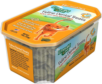 Emerald Pet Grain-Free Cat Dental Treats with Chicken – Crunchy Natural Dental Treats for Cats to Clean Teeth, Freshen Breath, and Reduce Plaque & Tartar – 11 Oz Tub4