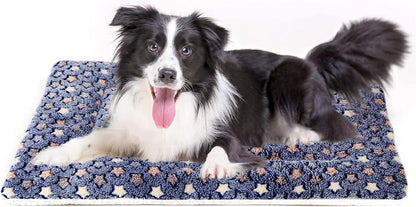 Mora Pets Dog Crate Pad - Ultra Soft Pet Bed with Cute Star Print, Washable Mat for Large Medium Small Dogs, Reversible Fleece Kennel Liner, Cat Bed 23 X 18 Inch Brown21