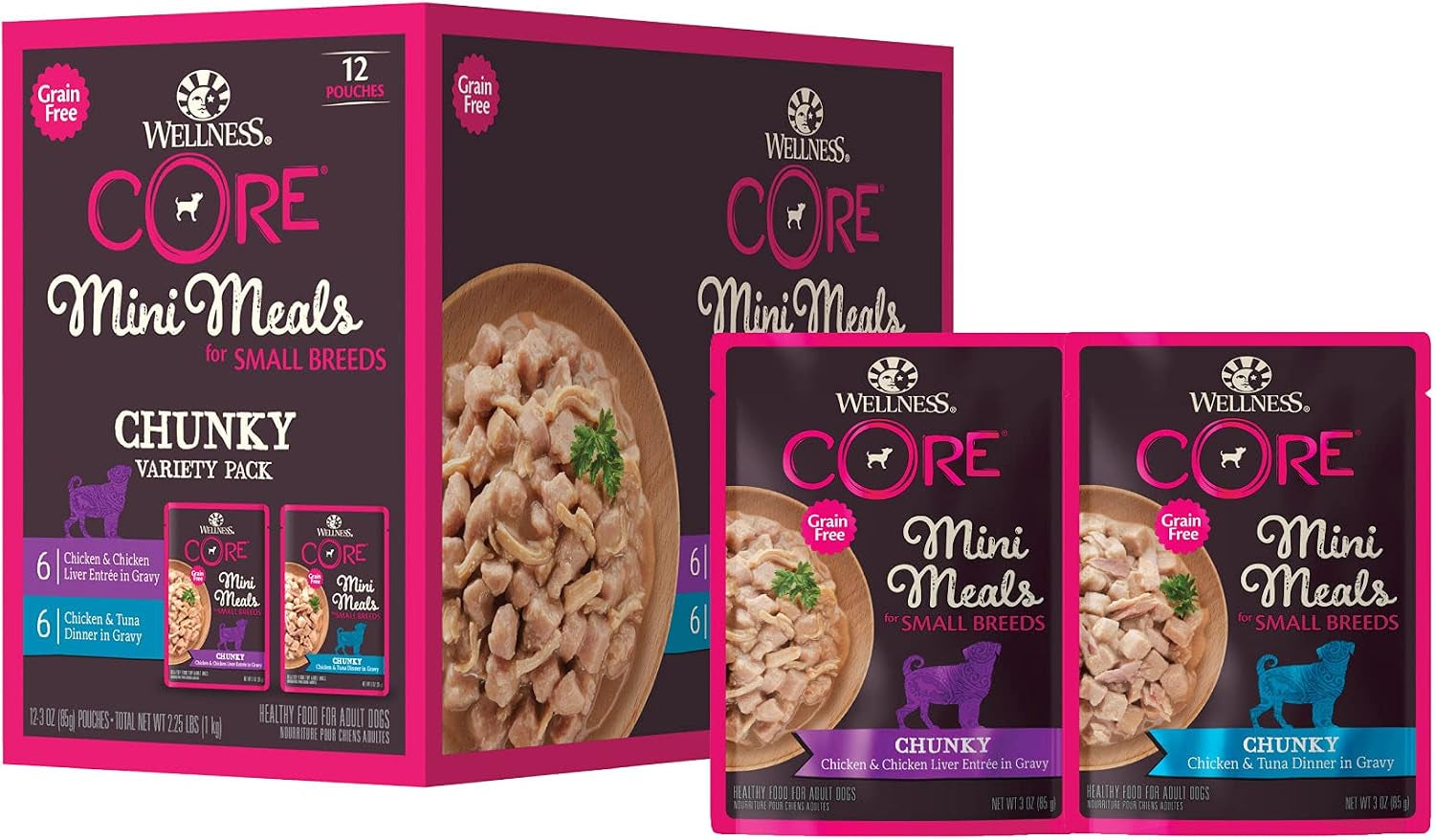 wellness-core-small-breed-mini-meals-shredded-variety-pack-adult-wet-dog-food-grain-free-natural-3-oz-pack-of-12