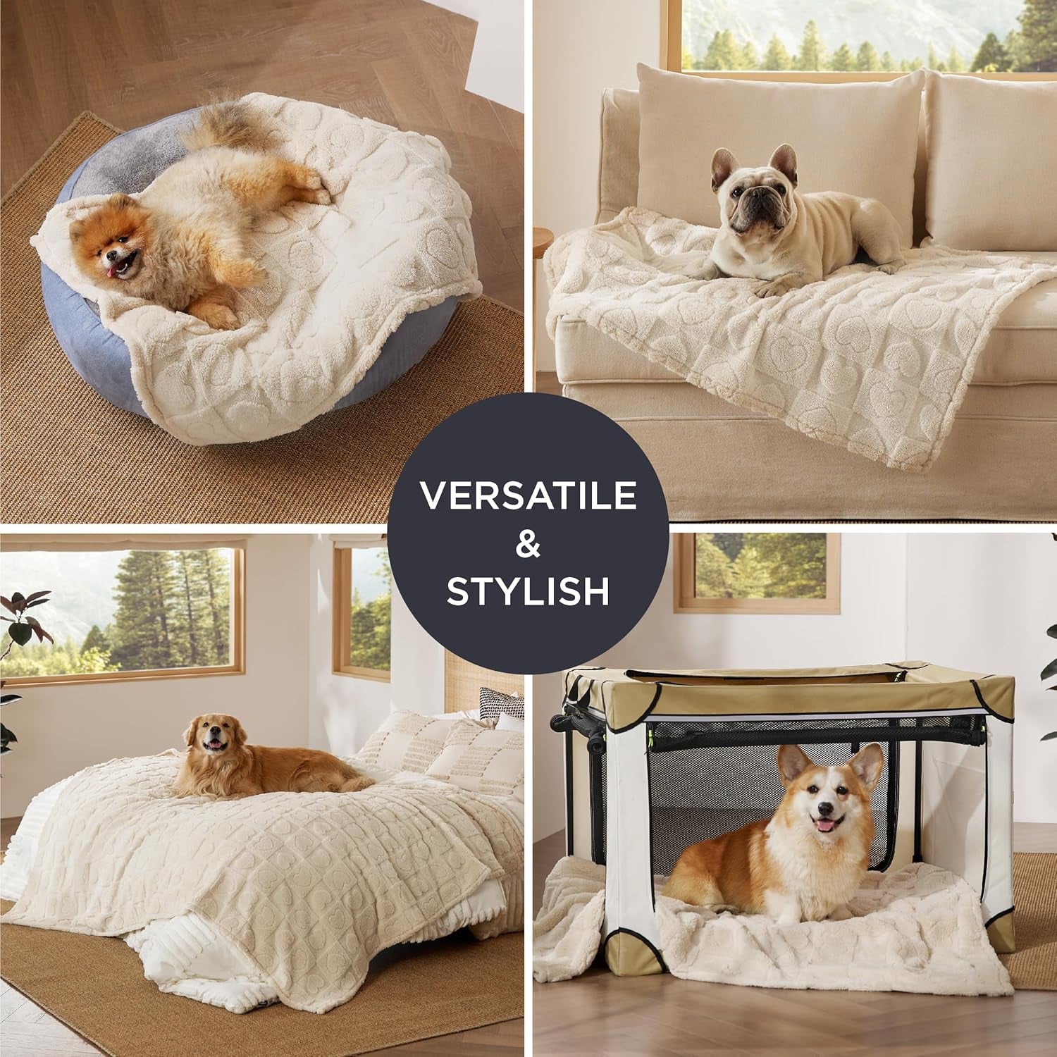 bedsure-dog-blanket-for-small-dogs-puppy-cats-with-soft-fleece-25x35-white-300gsm-fuzzy-jacquard-doggy-kitten-blanket-washable-for-crate-cage-pet-bed-indoor-cats-puppy-essentials-cute-dog-gift