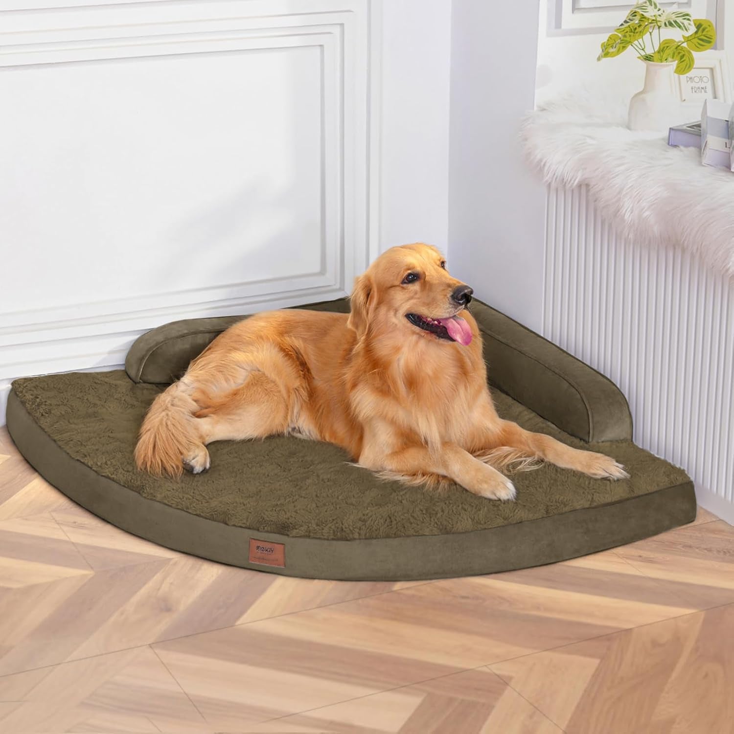 mekiy-orthopedic-waterproof-dog-bed-with-sides-for-extra-large-sizes-dogs-egg-crate-foam-waterproof-liner-anti-slip-bottom-space-saving-perfect-for-corners-and-sofa-edges-40-x-40-inch