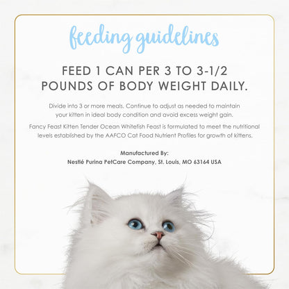 Purina Fancy Feast Tender Ocean Whitefish Feast Wet Kitten Food - (Pack of 24) 3 Oz. Cans9