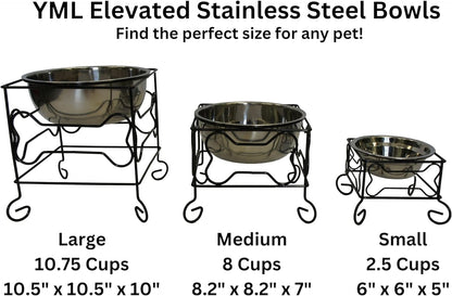 YML Wrought Iron Stand with Stainless Steel Dog Bowl, Large4