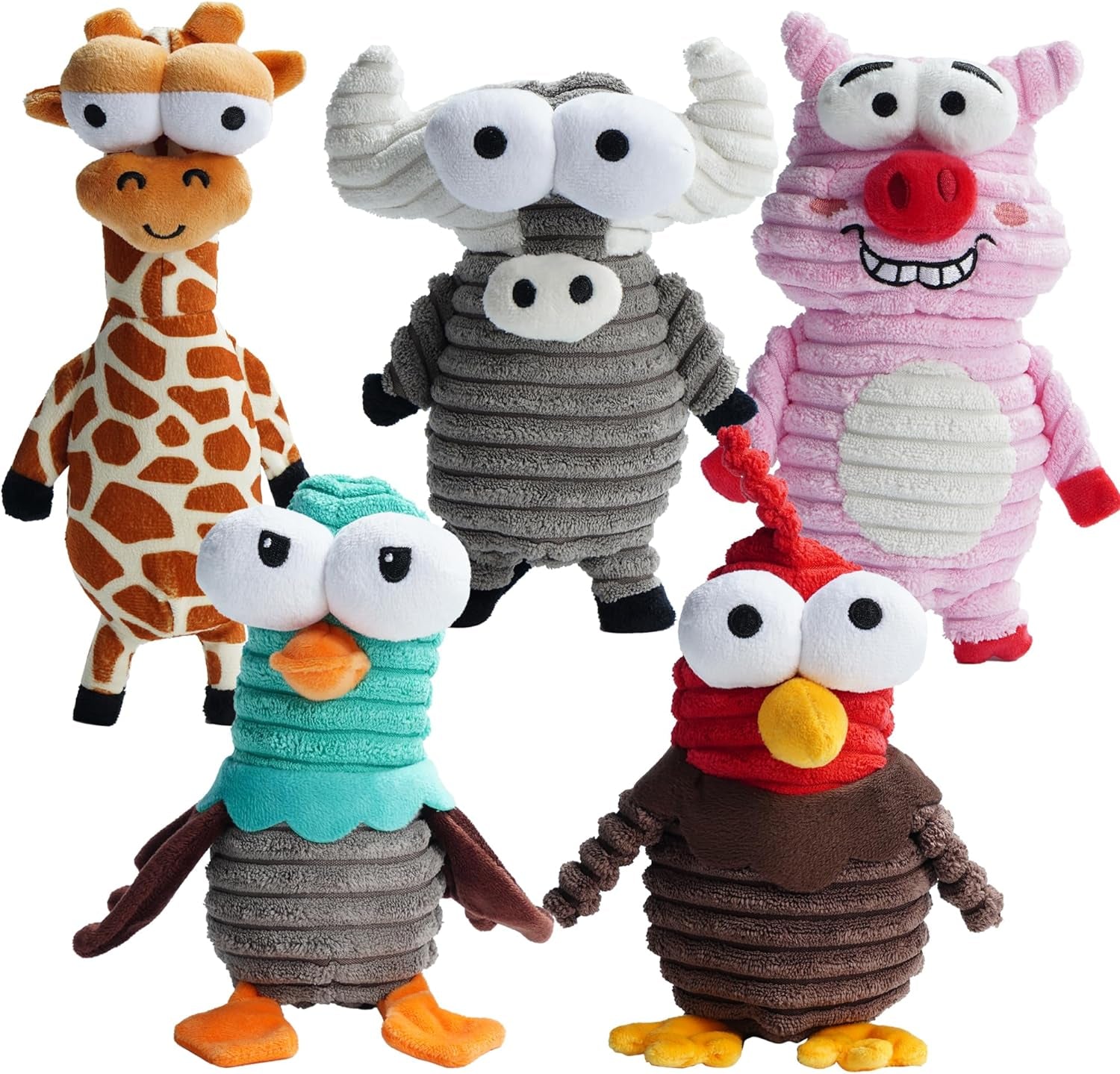 nocciola-5-pack-squeaky-dog-toys-durable-stuffed-critter-zoo-dog-toys-with-unique-squeak-sounds-to-keep-dogs-busy-puppy-toys-for-small-medium-and-large-dogs-5-pack-durable-critter-zoo-dog-toys-to-keep-them-busy-puppy-toys-for-small-medium-and-large-dogs