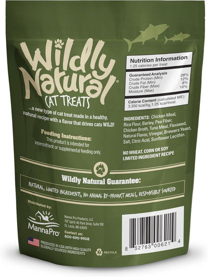 Wildly Natural Cat Treats, Low Calorie Cat Treats, No Grains, Healthy Snacks Made with Natural Ingredients, Kitten Essentials, High Protein Snack, Tuna Flavor, 2.5 Oz2