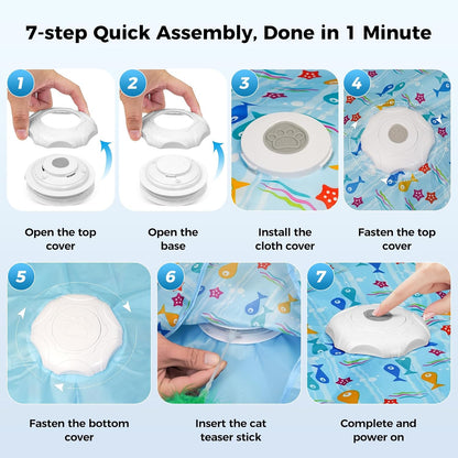 Duckart Interactive Cat Toy - Hide and Seek Automatic Cat Toy with Birdcall, Rechargeable & 3 Speeds, Auto Sleep/Wake Mode Kitten Toys, Safe ABS Material Cat Toys for Bored Indoor Adult Cats6
