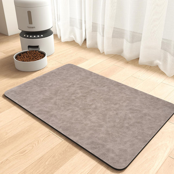 Montvoo-Absorbent Pet Feeding Mat-No Stains Pet Mat for Food and Water Bowl-Quick Dry Cat & Dog Food Mat Water Dispenser Mat-Pet Supplies Mat-Dog Water Bowl Mat for Messy Drinker,（Darkgrey,12"X19"）9