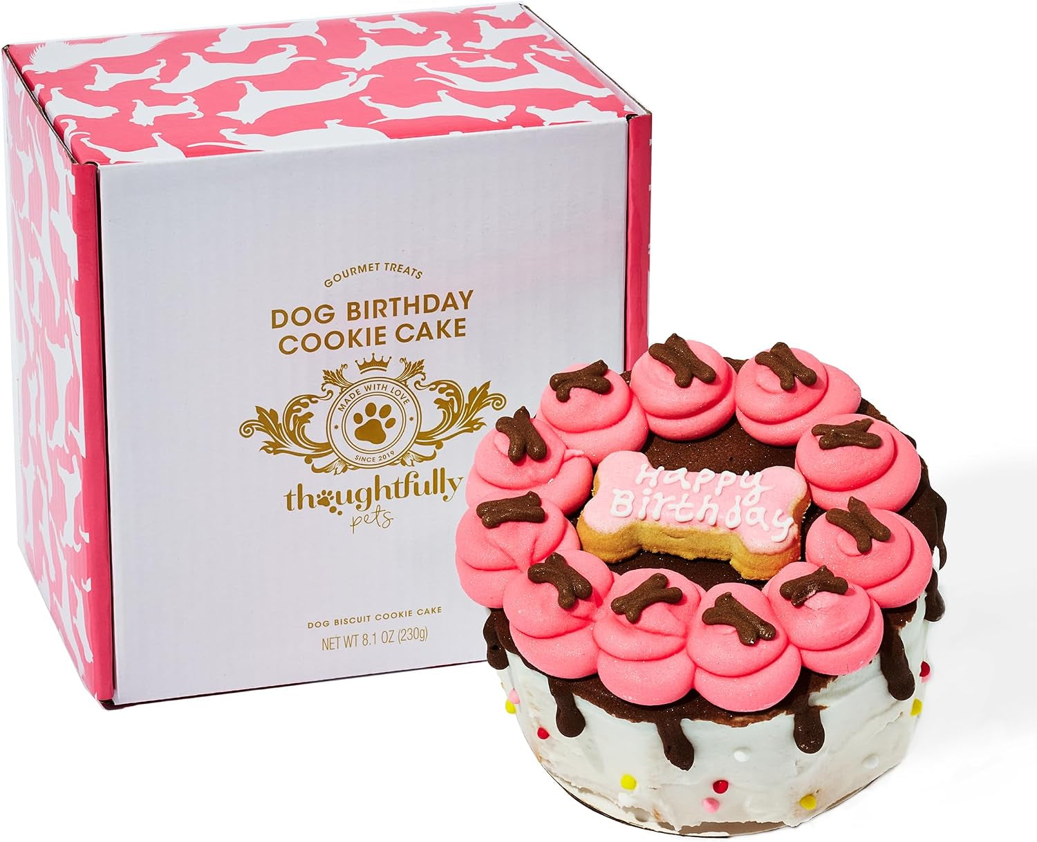 blue-dog-birthday-cookie-cake-decorated-gourmet-biscuit-dog-treat-cake-crunchy-dog-biscuit-birthday-gift-for-dogs-dog-lover-gift-pet-celebration-dog-mom-dog-dad-gifts
