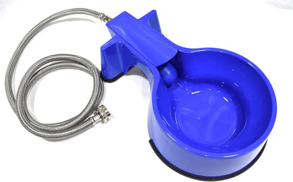 The Easy-Clean Auto-Fill Water Bowl for Dog with (5-Foot) Long Stainless Steel Hose, 32 Ounces,Blue10
