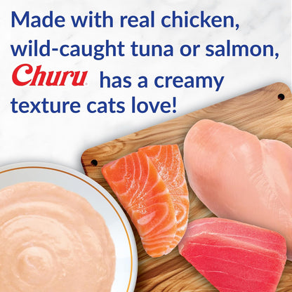 INABA Churu Cat Treats, Lickable, Squeezable Creamy Purée Cat Treat with Green Tea Extract & Taurine, 0.5 Ounces Each Tube, 24 Tubes (4 per Pack), Chicken Recipe5