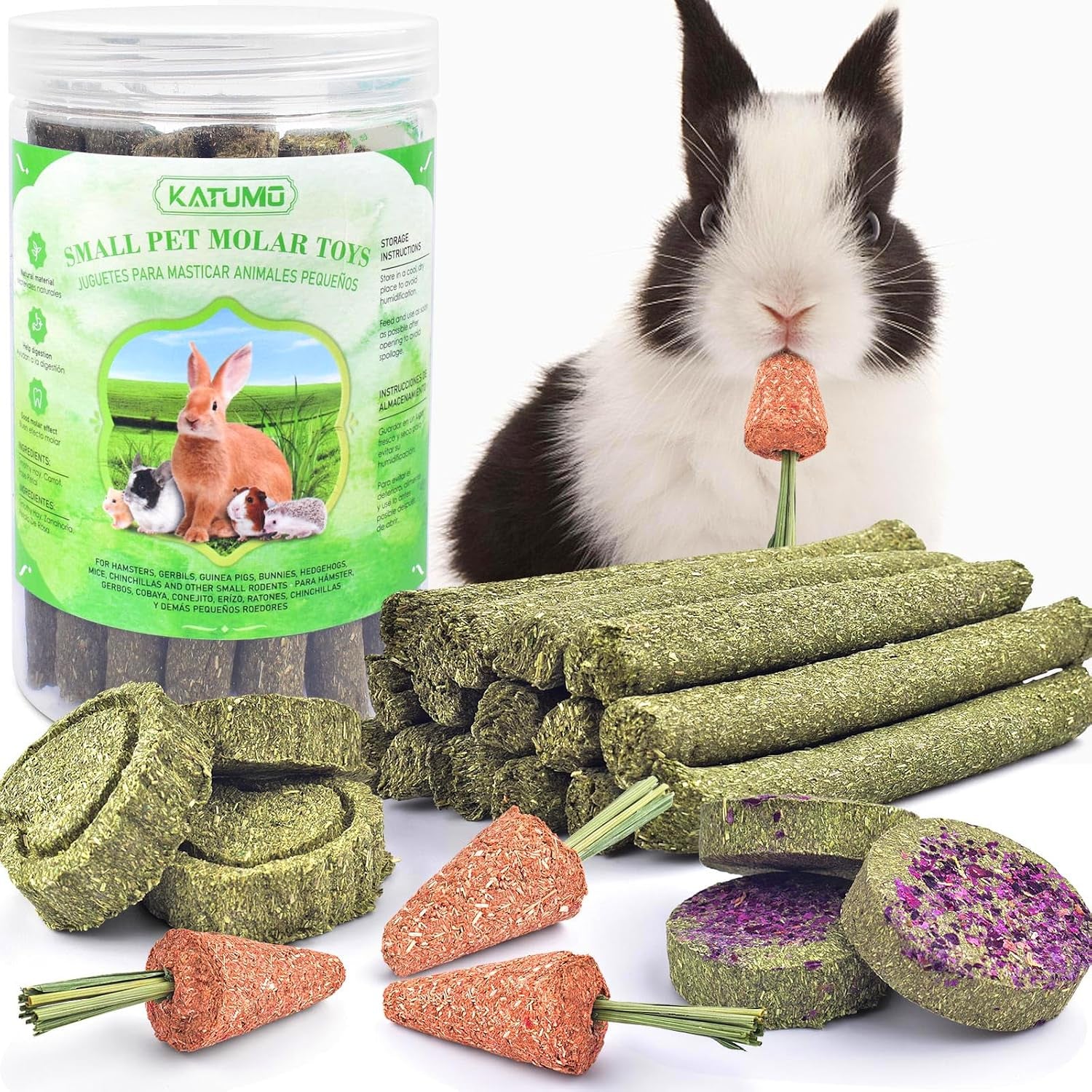 katumo-timothy-hay-sticks-rabbit-chew-sticks-bunny-chew-toys-for-teeth-24pcs-healthy-rabbit-food-rabbit-chew-toys-for-teeth-suitable-for-rabbits-guinea-pigs-hamster-chinchilla-and-small-pets