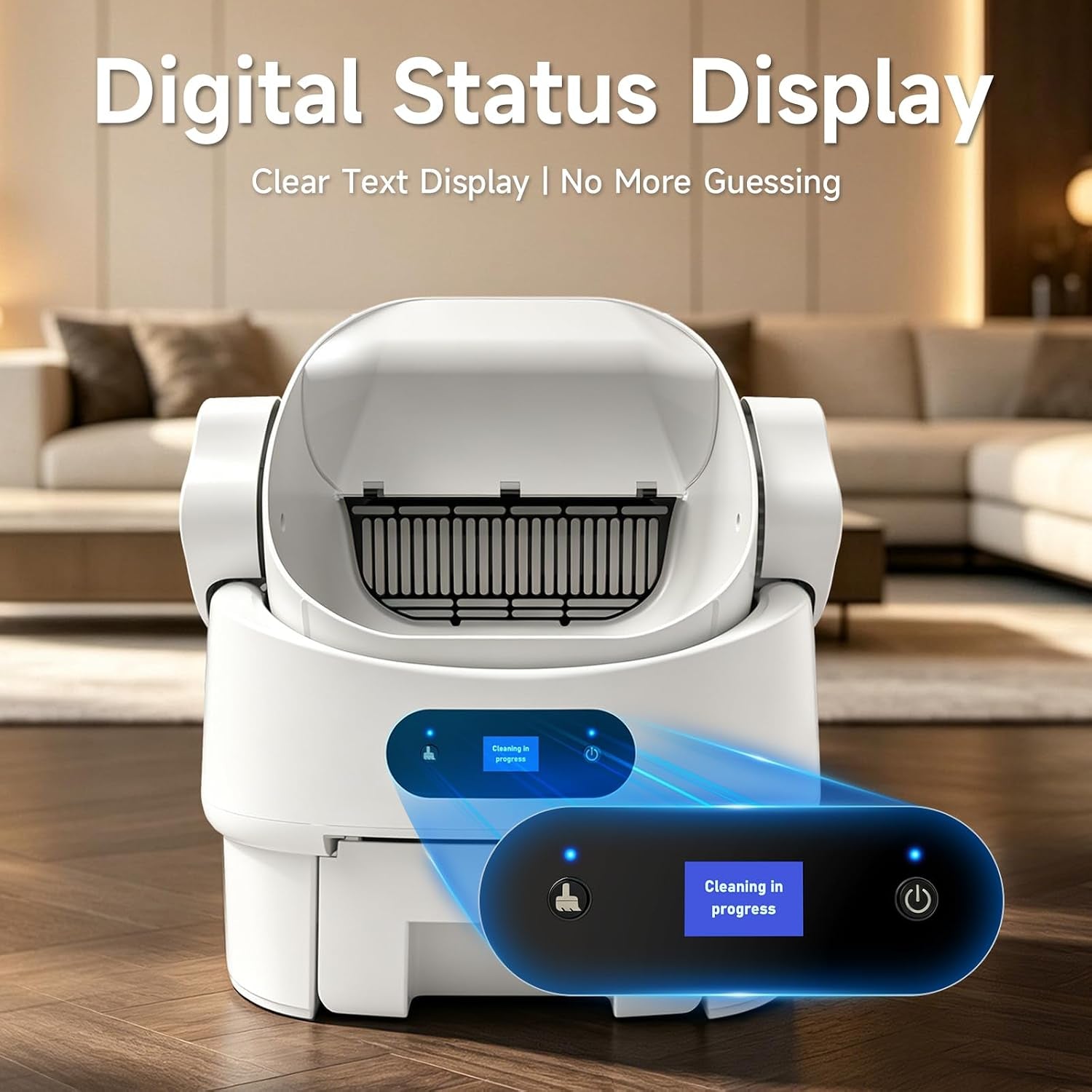 self-cleaning-cat-litter-box-ultra-quiet-anti-pinch-display-8l-waste-bin-splash-proof-design-automatic-multi-cat-friendly-detachable-step-easy-install-washable-parts-modern-style-white-garbage-bag