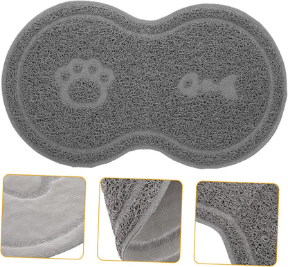 Cat Litter Box Mat PVC Cat Bowl Mat: Nonslip Waterproof for Litter Box That Ches - for under Pet Food Bowl, 17.7 X 10.2 X 0.2 Inch6