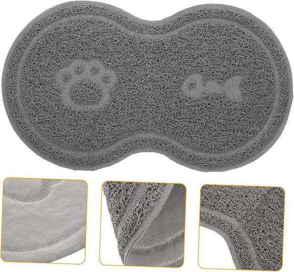Cat Litter Box Mat PVC Cat Bowl Mat: Nonslip Waterproof for Litter Box That Ches - for under Pet Food Bowl, 17.7 X 10.2 X 0.2 Inch6