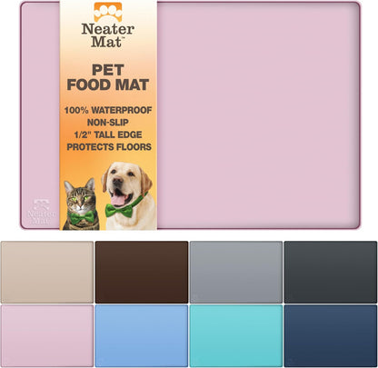 Neater Pet Brands Neater Mat Pet Mats for Food and Water, Cat & Dog Bowl Mat Waterproof Silicone, Feeding Tray, Dog Food Mats for Floors, Placemat W/Raised Edge for under Bowls, 16” X 10”, Cappuccino6