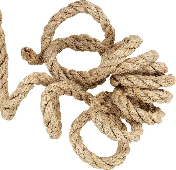 1/2 Inch Sisal Rope, 100 Feet Twisted Sisal Rope for Repairing, Recovering Cat Scratching Post, Bundling, Decoration, Wall Hangings, Tie Downs4