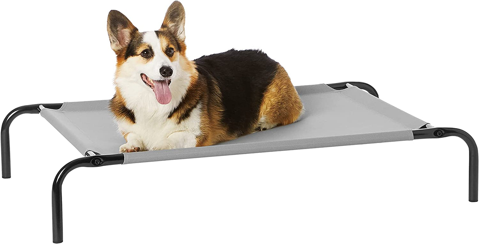 amazon-basics-cooling-breathable-elevated-dog-bed-with-metal-frame-for-large-dogs-51-x-31-x-8-grey