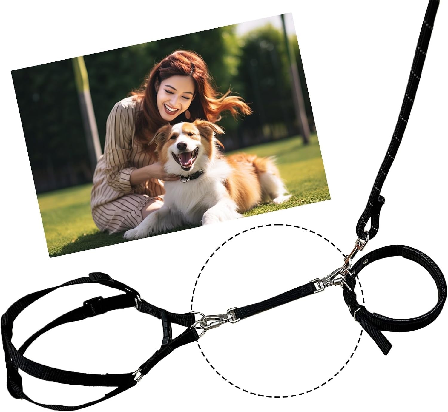double-ended-collar-backup-clip-for-dog-harnesses-safety-clip-for-prong-collar-with-gentle-nylon-webbing-for-light-dog