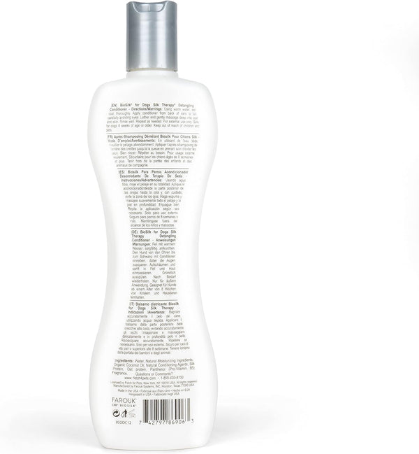 Biosilk for Dogs Silk Therapy Dog Detangling Conditioner, Dog Coat Conditioner to Help Smooth Knots and Tangles and Support Soft Manageable Coats during Routine Grooming, 12 Fl Oz | Smooths Knots and Tangles for Soft, Manageable Coats, Supports Routine Grooming and Brushing5