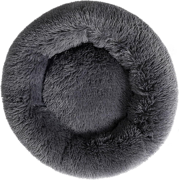 Calming Donut Cat Bed Dog Bed round Plush Pet Bed Fluffy Rabbit Cave Warm Dog Couch Non Slip Bottom for Pets Furniture up to 5KG1