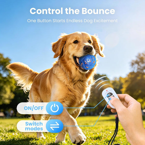Interactive Dog Toys Dog Ball - Auto Bouncing & Rolling, Chew-Resistant E-TPU Material, 3 Interactive Modes, IPX7 Waterproof, Smart Chase Pet Toy Ball for Medium and Large Dogs (Blue)4