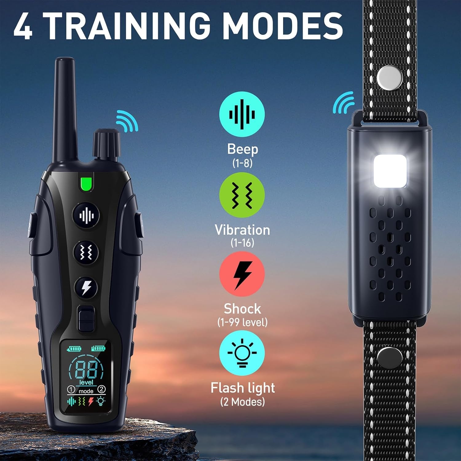 shock-collar-for-dogs-4500ft-dog-training-collar-with-remote-waterproof-e-collar-with-flashlight-4-training-modes-keypad-lock-rechargeable-dog-shock-collar-for-small-medium-large-dogs