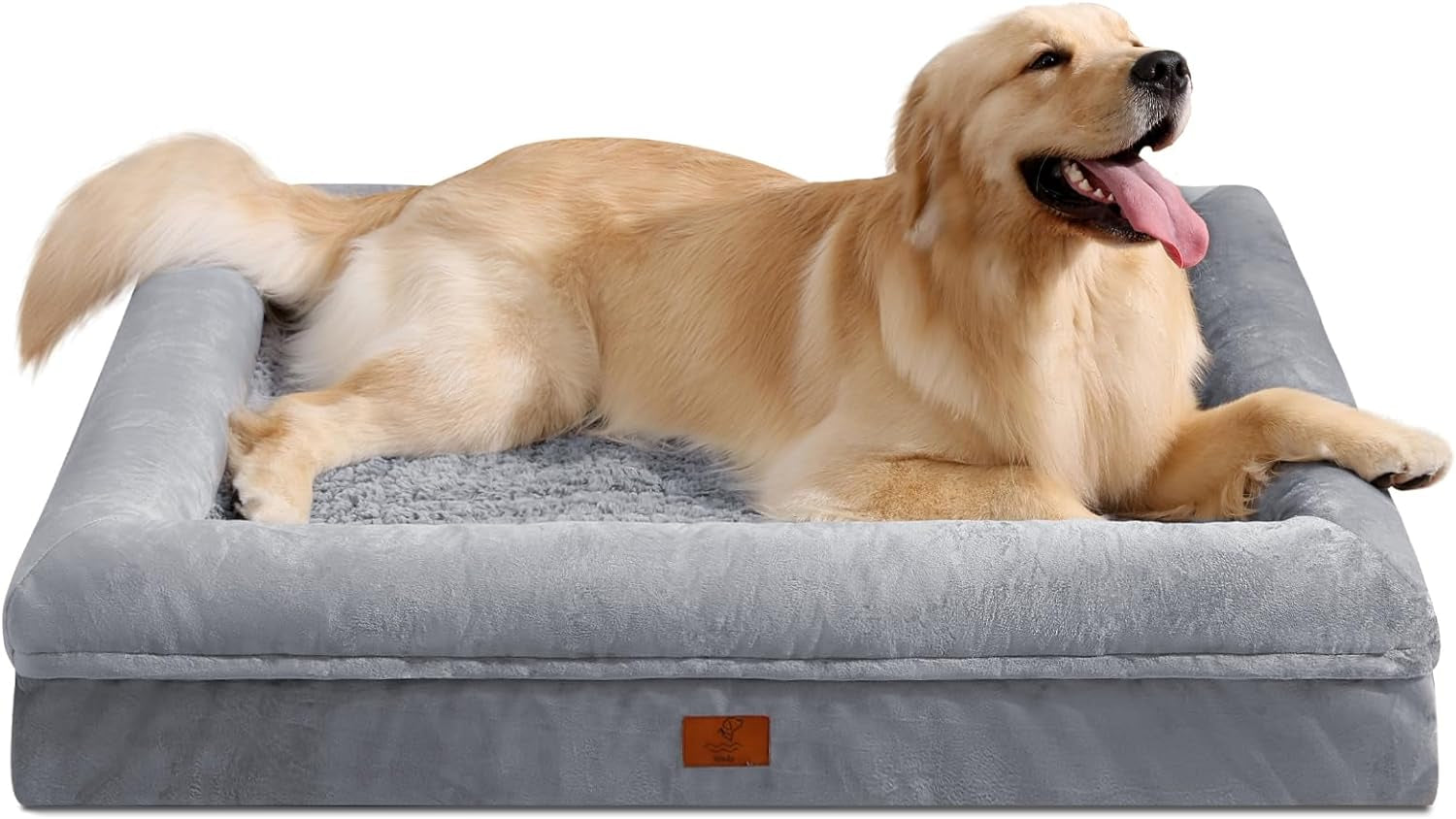 xl-orthopedic-waterprood-dog-bed-for-extra-large-size-dogs-360-degree-bolster-support-egg-crate-foam-waterproof-liner-non-slip-bottom-machine-washable-cover-45-x-35-inch