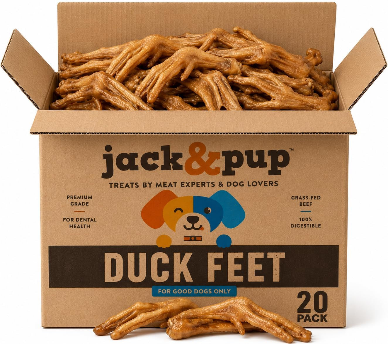 jack-pup-duck-feet-for-dogs-all-natural-dog-chews-single-ingredient-dehydrated-duck-feet-dog-treats-great-for-small-medium-dogs-20-count-great-alternative-to-chicken-feet