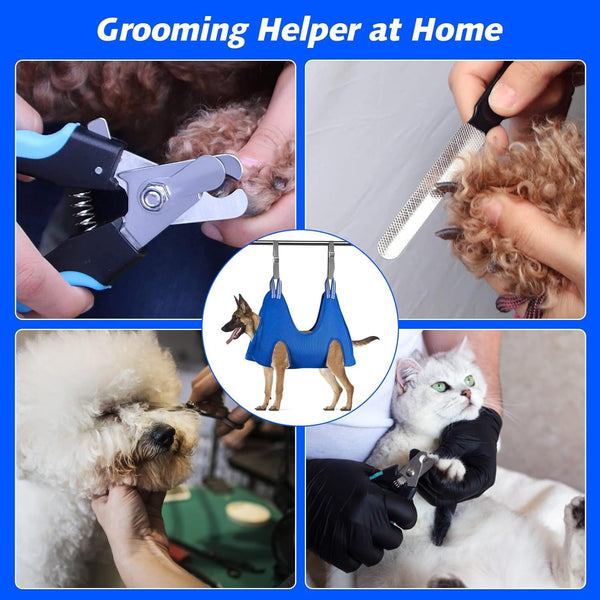 ATESON Pet Grooming Hammock with Nail Clippers/Nail Trimmers/Grooming Scissors, Dog Grooming Harness for Nail Trimming, Pet Grooming Sling Helper7