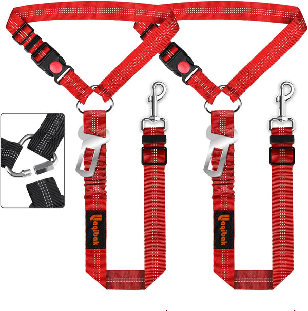 Removable Dog Seat Belt Harness for Car, 3 in 1 Pet Dog Car Seatbelt Leash, Retractable Restraint Secures to Vehicle Headrest & Adjustable Reflective Bungee Dog Seatbelt Tether, Blue and Black | Retractable Headrest-Mounted,Restraint & Adjustable Reflective Bungee Dog Seatbelt Tether,Blue and Black19