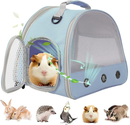 Guinea Pig Carrier Backpack, Clear Bubble Window Backpack for Guinea Pig, Bunny Rat Bird (Black, Carrier)20