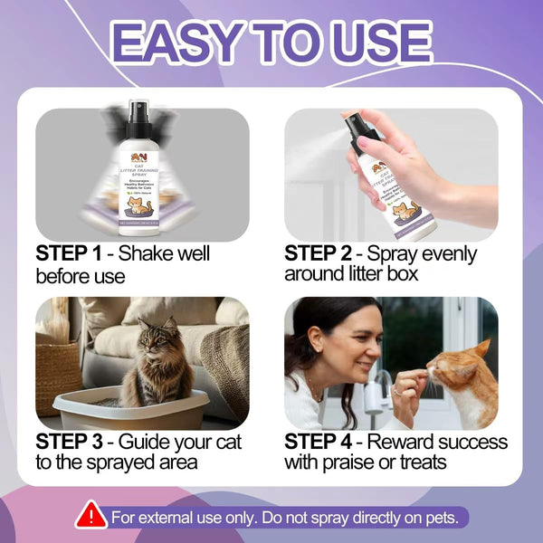 Cat Litter Training Spray – 150Ml Natural Attractant for Cats & Kittens – Helps Guide Proper Litter Box Use – Indoor Toilet Training Aid6