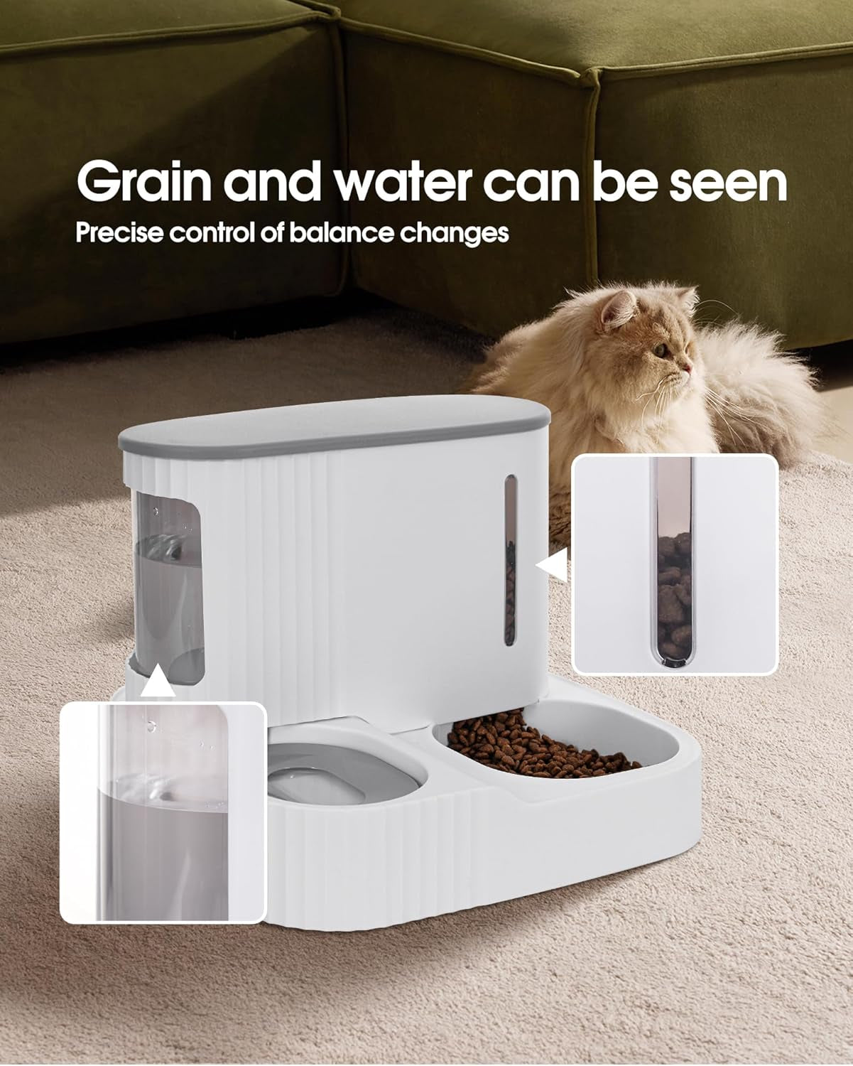 cat-feeder-and-water-dispenser-2-in-1-gravity-automatic-bowl-auto-pet-dry-food-self-feeding-container-dishes-set-for-dog-puppy-kitten-kit-set-grey