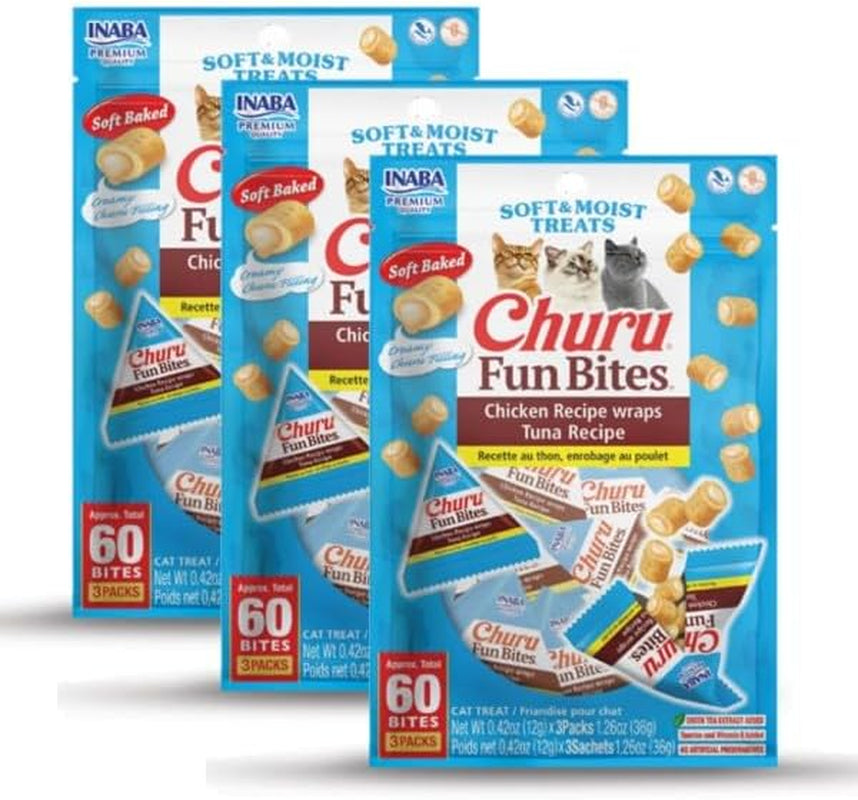 inaba-churu-fun-bites-for-cats-soft-chewy-baked-chicken-wrapped-filled-cat-treats-with-taurine-0-42-ounces-each-tetra-12-tetras-4-flavor-variety-pack