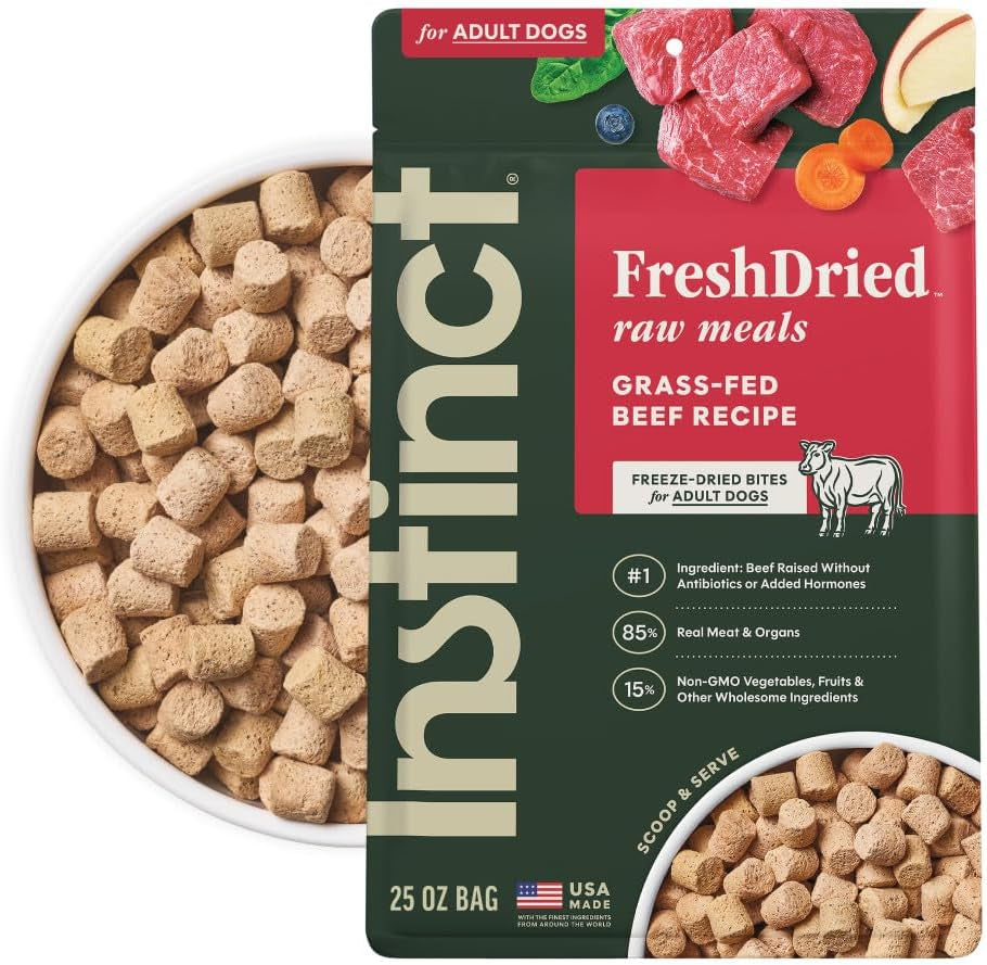 instinct-freeze-dried-meals-freshdried-bites-natural-dog-food-grain-free-grass-fed-beef-25-oz-bag