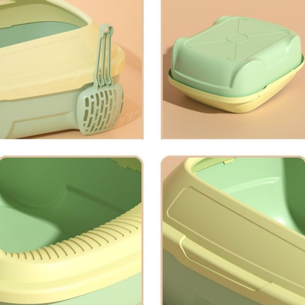 pet-supplies-open-top-cat-litter-box-with-scoop-high-side-sifting-tray-for-all-catsgreen