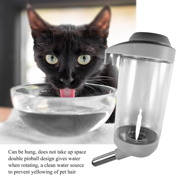 Dog Crate Water Bottle Dispenser - No Drip Cat Kennel Water Dispenser & Cage Water Feeder - Easy-To-Use Water Bottle for Dog Crate - Perfect for Keeping Your Pet Hydrated (Grey)-500Ml4