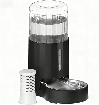 CZPET Dog Water Bowl Dispenser 5L, Wider Mouth Gravity Refilling (Black) | Automatic Cat Waterer with Removable Stainless Steel Bowl, Upgraded Brush, Easy Cleaning, Large Drinking Area for Multi-Pet13
