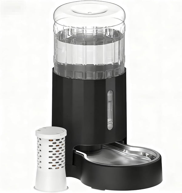 CZPET Dog Water Bowl Dispenser 5L, Wider Mouth Gravity Refilling (Black) | Automatic Cat Waterer with Removable Stainless Steel Bowl, Upgraded Brush, Easy Cleaning, Large Drinking Area for Multi-Pet13