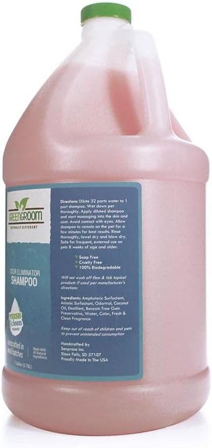 Green Groom Pet Odor Eliminator Dog Shampoo for Smelly Dogs, 1 Gallon, 32:1 | Concentrate Makes 32 Gallons; Odortrol Deodorizing Grooming Wash, Wet Dog Smell Remover, Fresh Scent, Natural Antioxidants2