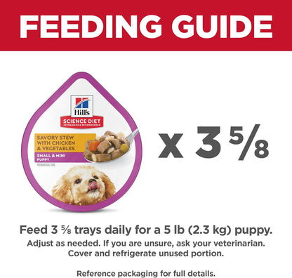Hill'S Science Diet Puppy Small & Mini Wet Dog Food | #1 Veterinarian Recommended, Chicken & Vegetables, 3.5 Oz. Trays, 12-Pack10