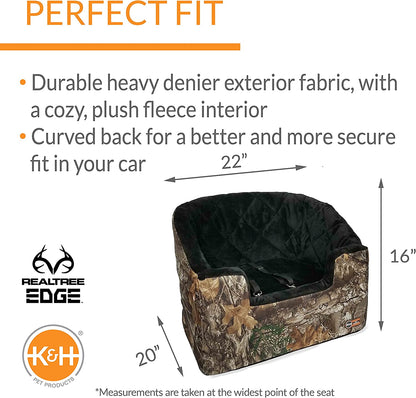 K&H Pet Products Bucket Booster Dog Car Seat, Sturdy Cat or Dog Booster Seats - Large Realtree Edge2