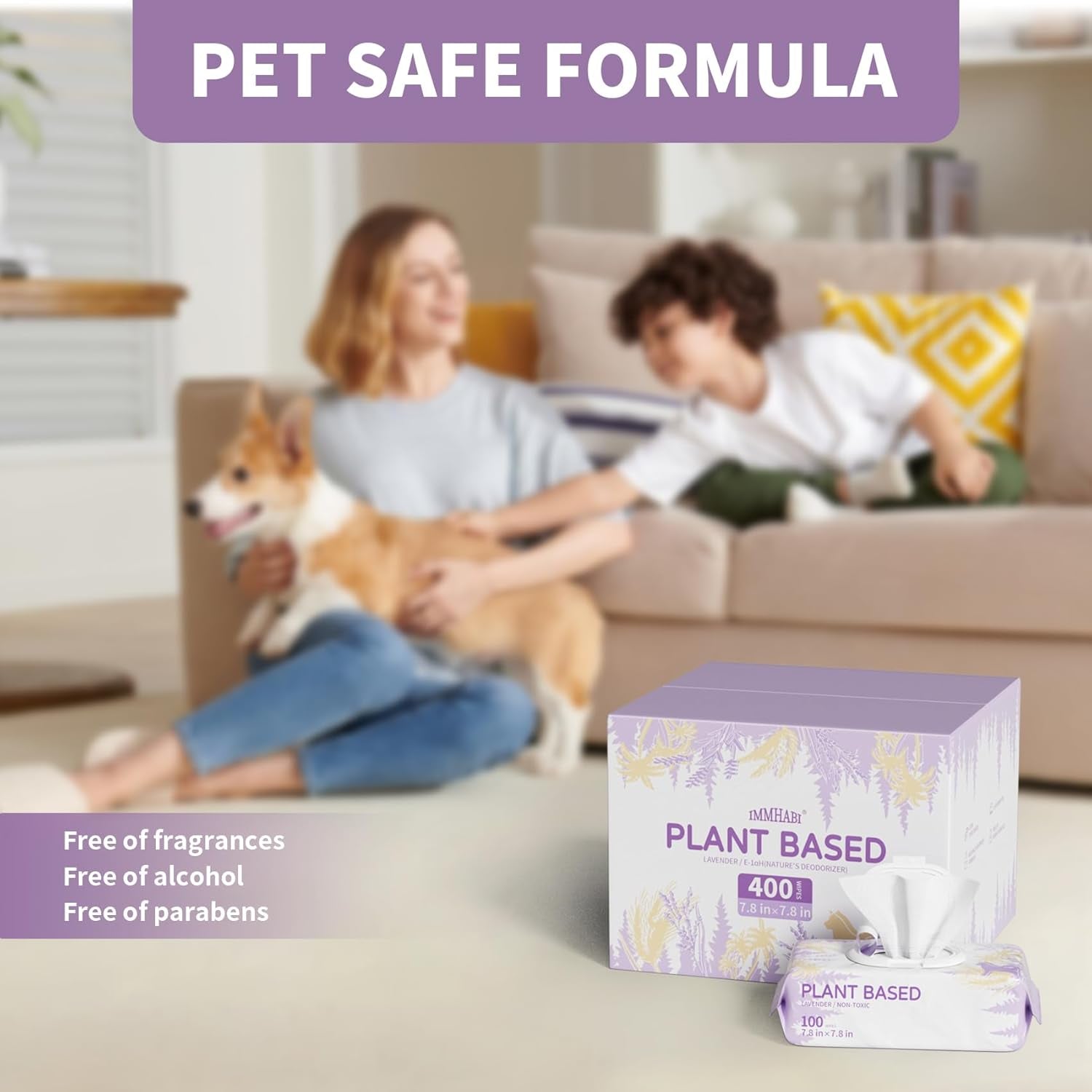 immhabi-400-count-lick-safe-dog-wipes-lavender-plant-based-hypoallergenic-dog-wipes-for-paws-butt-and-anal-gland-care-cleansing-deodorizing-for-puppies