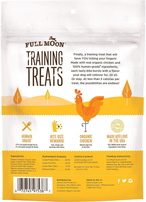 Full Moon USDA Organic Chicken Training Treats Healthy All Natural Dog Treats Human Grade 175 Treats 6 Ounce (Pack of 1) | Organic Chicken, Human Grade, No Corn, No Wheat, No Soy, Glycerin Free, Made in the USA2