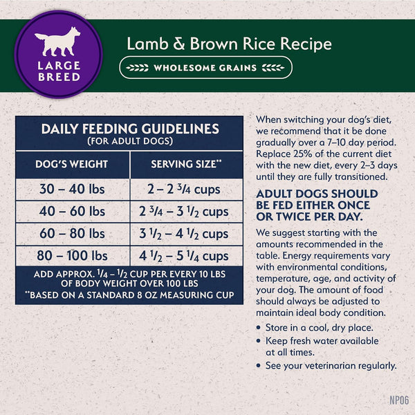 Natural Balance Limited Ingredient Large Breed Dry Dog Food - Complete Nutrition for Large Breeds - Wholesome Grains Brown Rice Recipe - Limited Ingredient Formula - 26 Lb - Lamb & Brown Rice8