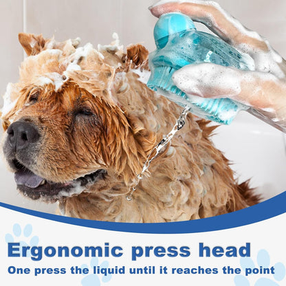 2PCS Dog Washing Gloves and Dog Shampoo Brush, Dog Bath Brush That Can Add Dog Shampoo, Dog Bath Supplies Dog and Cat Bath Set6